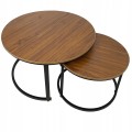 Stolik stoliki kawowe zestaw okrągłe 2w1 80/48cm Loft kolor Dąb SU-003large