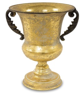 Donica osłonka doniczka wazon metalowy złoty 26x24x21 115954