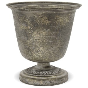 Donica osłonka doniczka wazon metalowy szary przecierany 18x18cm 114067