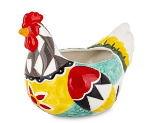 Figurka dekoracyjna kura wielokolorowa 18x16x23 177821