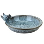 Poidło dla ptaków poidełko ozdoba ogród ceramiczne niebiesko czarne 13x40