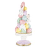 Figurka dekoracyjna wielkanocna tort z królikami 27x11,5x11,5 183381