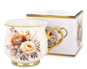 Kubek z porcelany kubek w kwiaty filiżanka do kawy herbaty 430 ml  177412