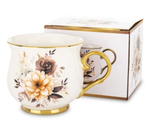 Kubek z porcelany kubek w kwiaty filiżanka do kawy herbaty 430 ml  177411