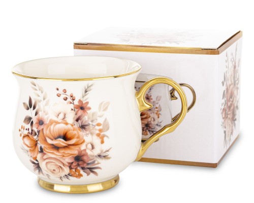 Kubek z porcelany kubek w kwiaty filiżanka do kawy herbaty 430 ml  177410