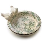 Poidło dla ptaków poidełko ozdoba ogród ceramiczne wiosenne 11x25