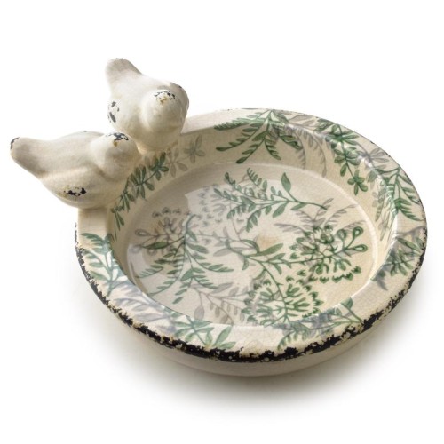 Poidło dla ptaków poidełko ozdoba ogród ceramiczne wiosenne 11x25