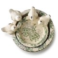 Poidło dla ptaków poidełko ozdoba ogród ceramiczne wiosenne 11x25