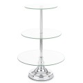 Patera taca metalowa lustro srebrna 3 poziomy 49x29,5x29,5 180092