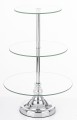 Patera taca metalowa lustro srebrna 3 poziomy 49x29,5x29,5 180092