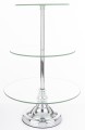 Patera taca metalowa lustro srebrna 3 poziomy 49x29,5x29,5 180092
