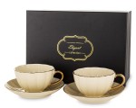 Filiżanka filiżanki porcelana beżowo złote kpl. 2 szt 220ml  184485
