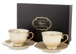 Filiżanka filiżanki porcelana beżowo złote kpl. 2 szt 250ml  184487