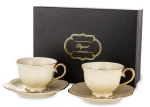 Filiżanka filiżanki porcelana beżowo złote kpl. 2 szt 250ml  184487