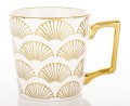 Kubek z porcelany biało złoty w opakowaniu dekoracyjnym 310ml 183583