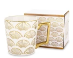 Kubek z porcelany biało złoty w opakowaniu dekoracyjnym 310ml 183583
