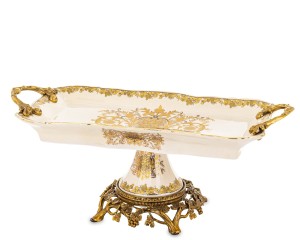 Taca dekoracyjna na nóżce stylowa kolekcja pałacowa 18x43x18 176088