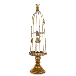 Klatka metalowa dekoracyjna złota 70x18x18cm 168870