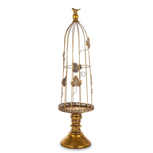 Klatka metalowa dekoracyjna złota 70x18x18cm 168870