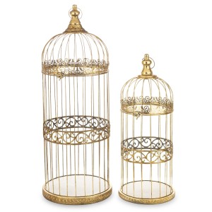 Klatka metalowa dekoracyjna złoty kpl. 2 szt. 87/66cm 171244