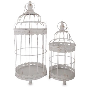 Klatka metalowa dekoracyjna biała kpl. 2 szt. 62/47cm 169474