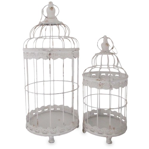 Klatka metalowa dekoracyjna biała kpl. 2 szt. 62/47cm 169474