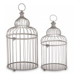 Klatka metalowa dekoracyjna srebrna kpl. 2 szt 60/50cm 184635