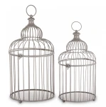 Klatka metalowa dekoracyjna srebrna kpl. 2 szt 60/50cm 184635