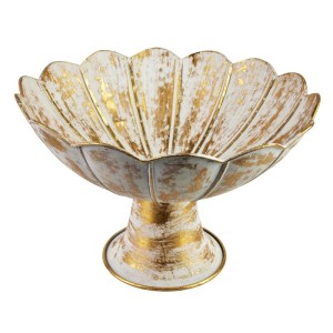 Patera dekoracyjna metalowa złota 22x33 HIWE4173