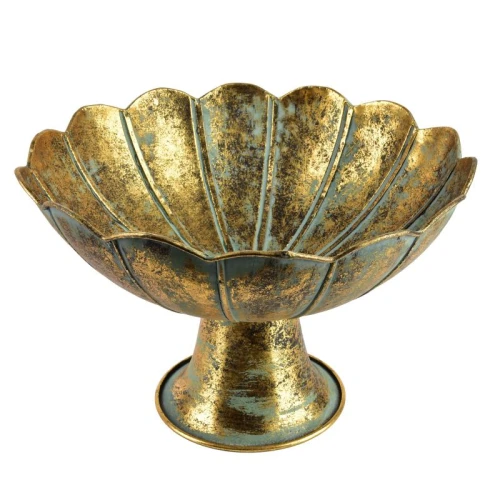 Patera dekoracyjna metalowa złota 22x33 HIWE4203