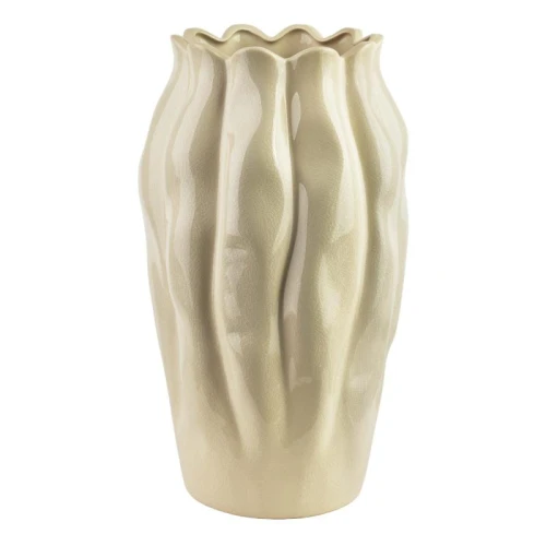 Wazon dekoracyjny ceramiczny beżowy 30x17x12 HTTX9406