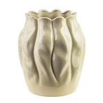 Wazon dekoracyjny ceramiczny beżowy 24x20x15 HTTX9413 