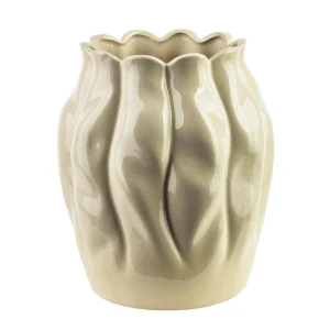 Wazon dekoracyjny ceramiczny beżowy 24x20x15 HTTX9413 