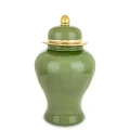 Amfora pojemnik ceramiczny urna waza wazon ozdobny zielono złoty 38x20x20 176349
