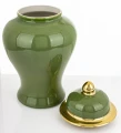 Amfora pojemnik ceramiczny urna waza wazon ozdobny zielono złoty 38x20x20 176349