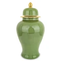 Amfora pojemnik ceramiczny urna waza wazon ozdobny zielono złoty  48x24x24 176348