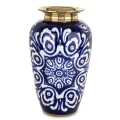 Wazon pojemnik ceramiczny waza ozdobny niebiesko złoty 27,5x16x16 175001