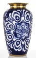 Wazon pojemnik ceramiczny waza ozdobny niebiesko złoty 27,5x16x16 175001