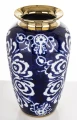 Wazon pojemnik ceramiczny waza ozdobny niebiesko złoty 27,5x16x16 175001