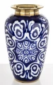 Wazon pojemnik ceramiczny waza ozdobny niebiesko złoty 27,5x16x16 175001