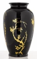 Wazon pojemnik ceramiczny waza ozdobny czarno złoty 36x20x20 182950