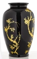 Wazon pojemnik ceramiczny waza ozdobny czarno złoty 36x20x20 182950