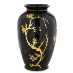 Wazon pojemnik ceramiczny waza ozdobny czarno złoty 36x20x20 182950