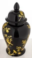 Amfora pojemnik ceramiczny urna waza wazon ozdobny czarno złoty 49x25x25 182951
