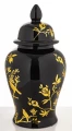 Amfora pojemnik ceramiczny urna waza wazon ozdobny czarno złoty 49x25x25 182951