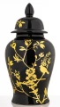 Amfora pojemnik ceramiczny urna waza wazon ozdobny czarno złoty 49x25x25 182951