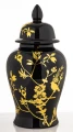 Amfora pojemnik ceramiczny urna waza wazon ozdobny czarno złoty 49x25x25 182951