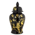 Amfora pojemnik ceramiczny urna waza wazon ozdobny czarno złoty 49x25x25 182951