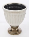 Osłonka donica doniczka ceramiczna kremowo złota 23,5x21x21 127419