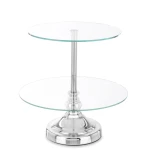 Patera taca metalowa lustro srebrna 2 poziomy 30x30 184632